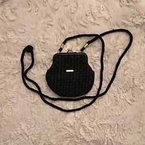 Vintage Small Black Woven Bag by Mundi